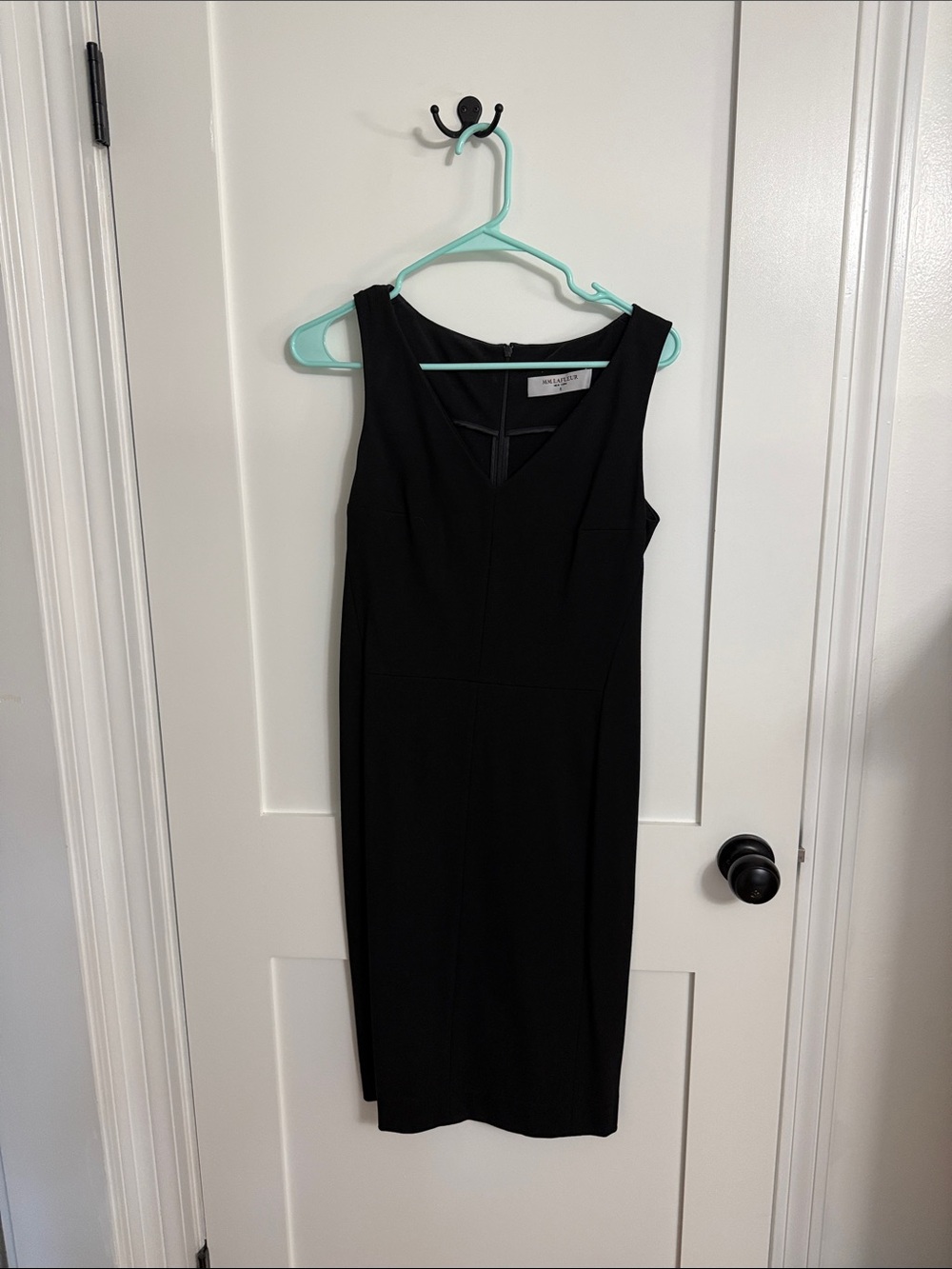 MM Lafleur Black Sleeveless V-Neck Sheath Dress